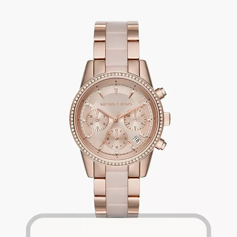 Michael Kors Ritz Rose Gold Dial Ladies Watch- MK6307